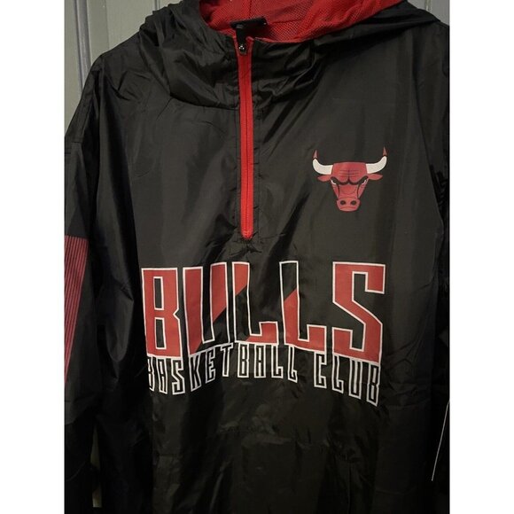 Chicago Bulls ULTRA GAME 1/4 Zip Men's Large Windbreaker - New Size L - Picture 2 of 12
